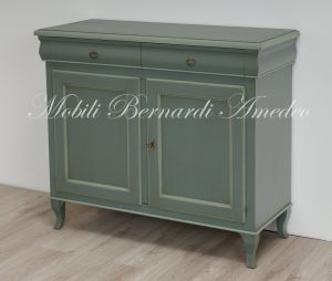 Sideboard handcrafted in classic style solid wood with antique green finish