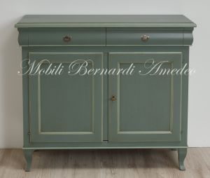 Sideboard handcrafted in classic style solid wood with antique green finish