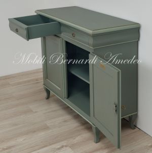 Sideboard handcrafted in classic style solid wood with antique green finish