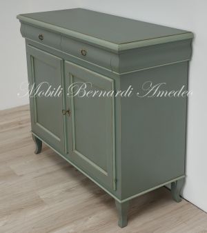 Sideboard handcrafted in classic style solid wood with antique green finish