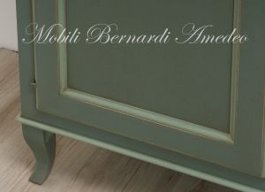 Sideboard handcrafted in classic style solid wood with antique green finish