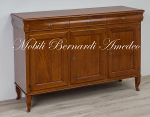 Reproduction of classic 19th century style solid walnut sideboard with 3 doors and 3 drawers