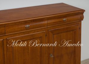 Reproduction of classic 19th century style solid walnut sideboard with 3 doors and 3 drawers