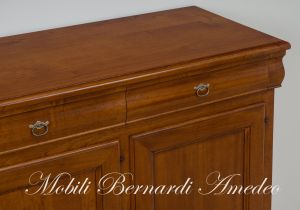 Reproduction of classic 19th century style solid walnut sideboard with 3 doors and 3 drawers
