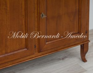 Reproduction of classic 19th century style solid walnut sideboard with 3 doors and 3 drawers