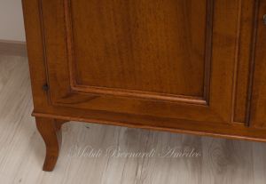 Reproduction of 200 cm sideboard for kitchen or living room in classic Louis Philippe style solid walnut wood