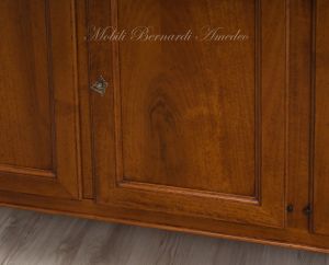 Reproduction of 200 cm sideboard for kitchen or living room in classic Louis Philippe style solid walnut wood