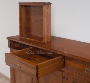 Reproduction of classic Louis Philippe style sideboard - detail of the dovetail joints in the drawers