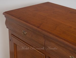 Reproduction of 200 cm sideboard for kitchen or living room in classic Louis Philippe style solid walnut wood