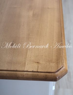 Credenza madia in legno massiccio 2 ante 2 cassetti finitura bianco e rovere