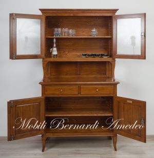 Classic Venetian style sideboard with stand in solid walnut wood