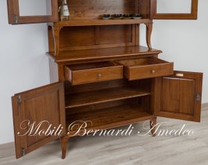Classic Venetian style sideboard with stand in solid walnut wood