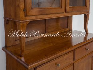 Sideboard with solid walnut stand - central open compartment with saber legs