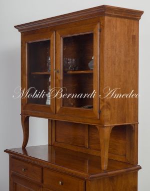 Classic Venetian style sideboard with stand in solid walnut wood