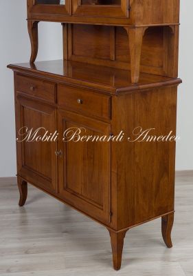 Classic Venetian style sideboard with stand in solid walnut wood
