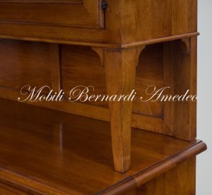 Sideboard with solid walnut stand - central open compartment with saber legs