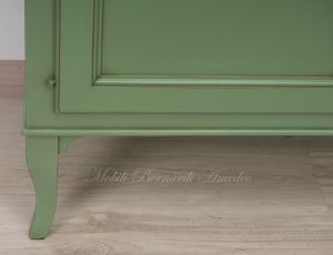 Sideboard with classic Venetian style display cabinet made of solid wood with colored finish