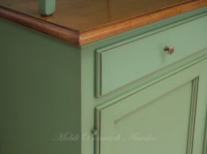 Sideboard with classic Venetian style display cabinet made of solid wood with colored finish