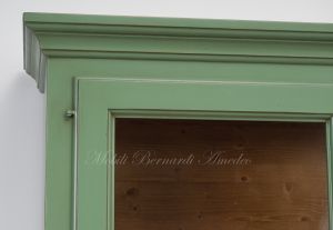 Sideboard with classic Venetian style display cabinet made of solid wood with colored finish