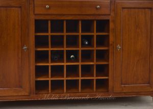 Classic style solid wood bottle holder sideboard with central rack for bottles - wine cellar - bar cabinet