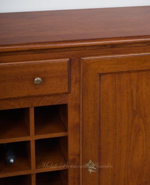Classic style solid wood bottle holder sideboard with central rack for bottles - wine cellar - bar cabinet