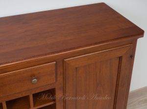 Classic style solid wood bottle holder sideboard with central rack for bottles - wine cellar - bar cabinet