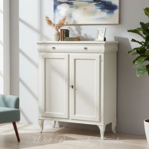 Kitchen or living room pantry cupboard made of wood with white finish