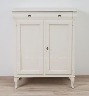Kitchen or living room pantry sideboard made of solid wood with antique white finish