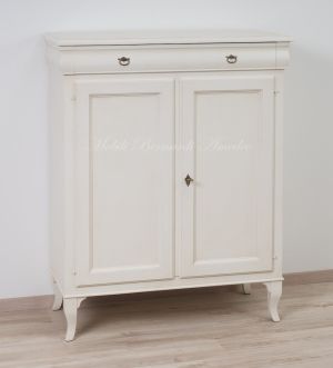 Kitchen or living room pantry sideboard made of solid wood with antique white finish