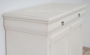 Kitchen or living room pantry sideboard made of solid wood with antique white finish