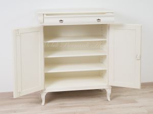 Kitchen or living room pantry sideboard made of solid wood with antique white finish