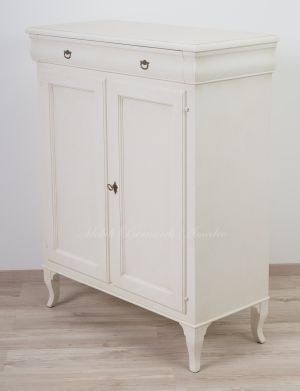Kitchen or living room pantry sideboard made of solid wood with antique white finish