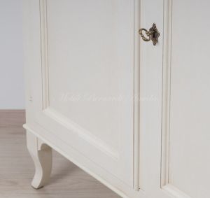 Kitchen or living room pantry sideboard made of solid wood with antique white finish