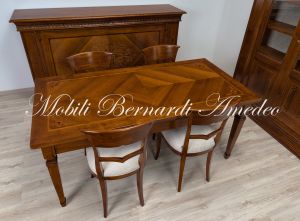 Classic style living room furniture with inlays handcrafted in Italy