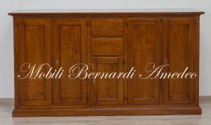 Credenza classica stile arte povera costruita artigianalmente in legno massello di noce