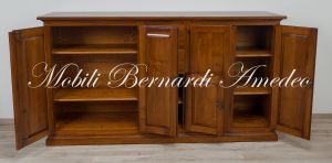 Credenza classica stile arte povera costruita artigianalmente in legno massello di noce