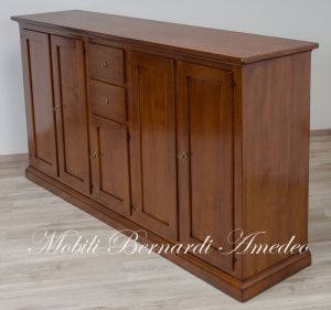 Credenza classica stile arte povera costruita artigianalmente in legno massello di noce