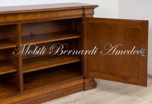 Classic style sideboard handcrafted in solid walnut wood with olive inlays