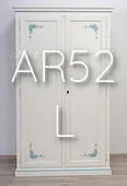 Armadio guardaroba 2 ante laccato bianco con decori