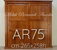 Sliding door wardrobe in walnut wood