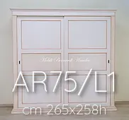Hand painted wardrobe in 3 colors with sliding doors