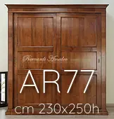 Walnut wardrobe with sliding doors