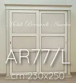 Lacquered wardrobe with 2 sliding doors
