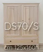 Pantry cabinet in solid elm, bleached light finish