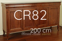 Credenza sciabola 4 ante cassetti sagomati in legno massello