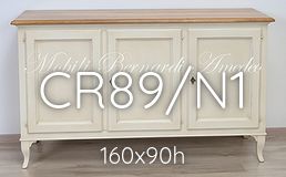 Credenza bassa 3 ante in legno finitura bicolore con top in noce nazionale