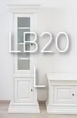 Libreria a colonna in legno con antina chiusa e anta a vetro finitura colore bianco
