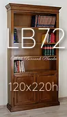 Libreria in noce massello a giorno con 2 ante chiuse