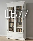 Libreria vetrina classica in legno massello finitura laccata colorata bianco