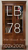 Libreria in noce 2 ante con cappello sagomato stile classico